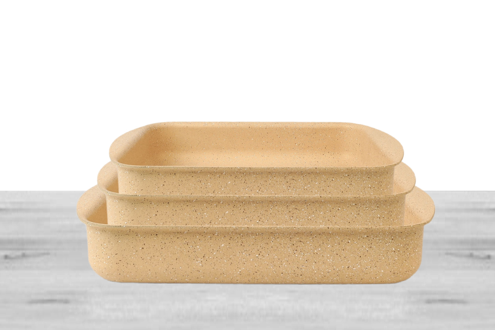 Lavina 3-Piece Rectangular Italian Granite Tray Set