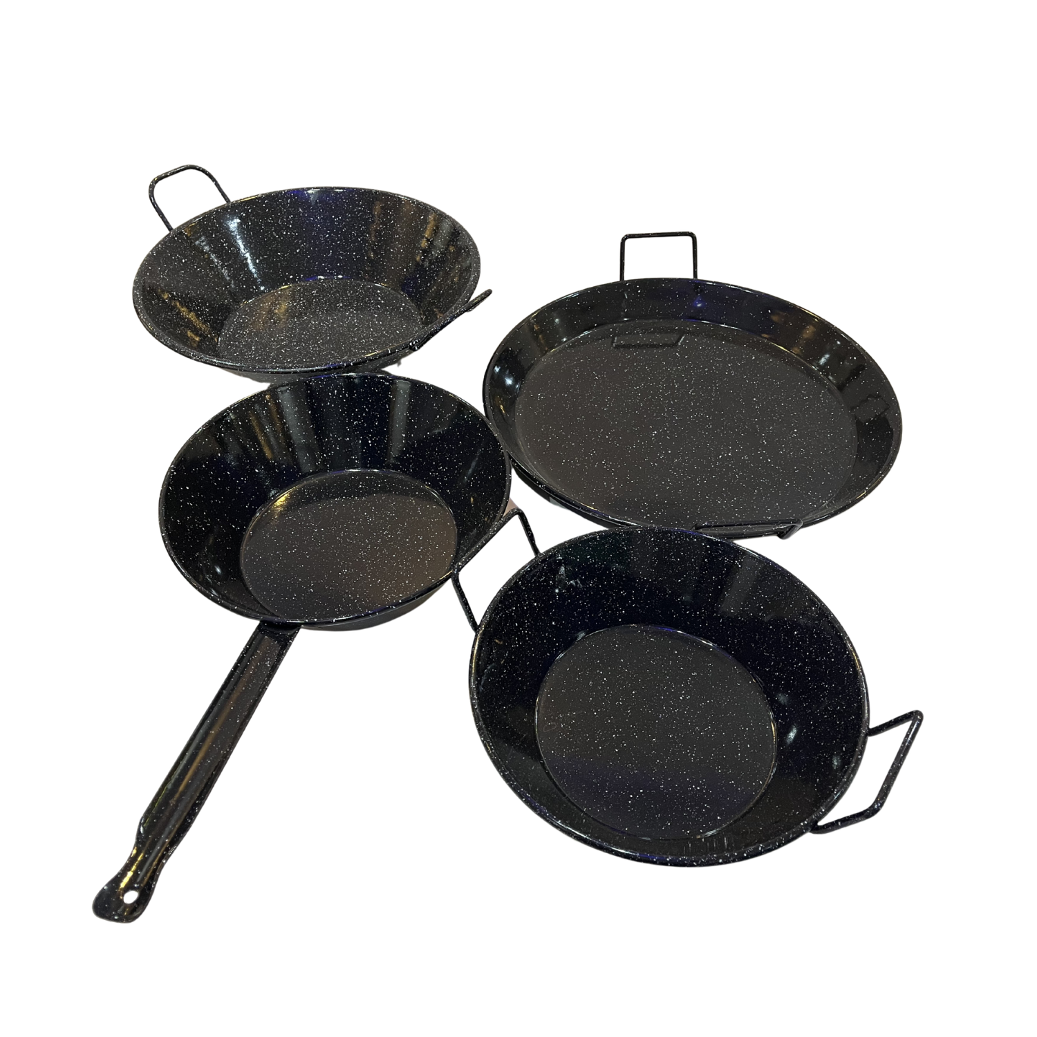 Linza Black Speckled Enamel Cookware Set (4 Pieces)