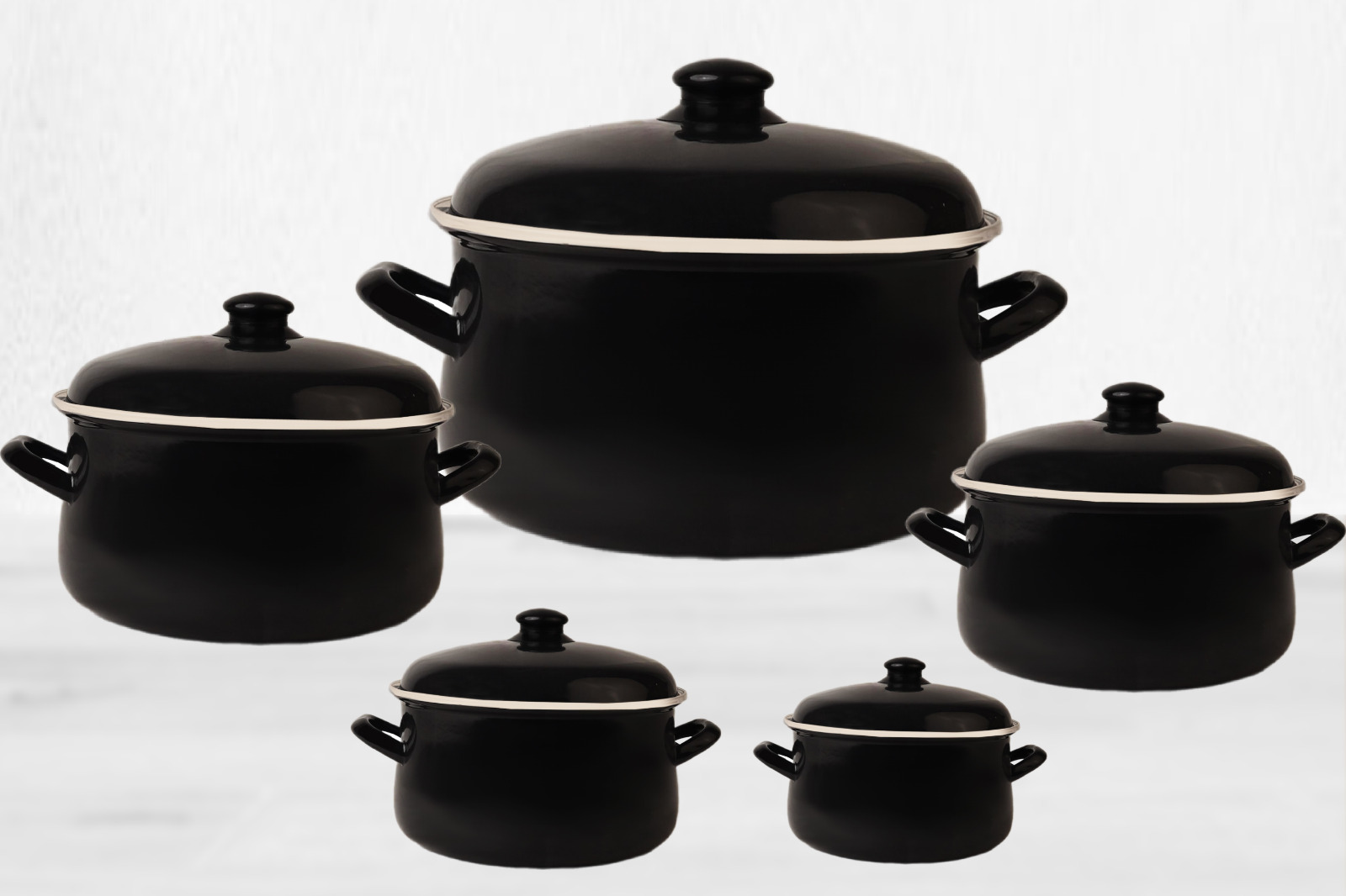 MINOVA Black 10-Piece Enamel Cookware Set