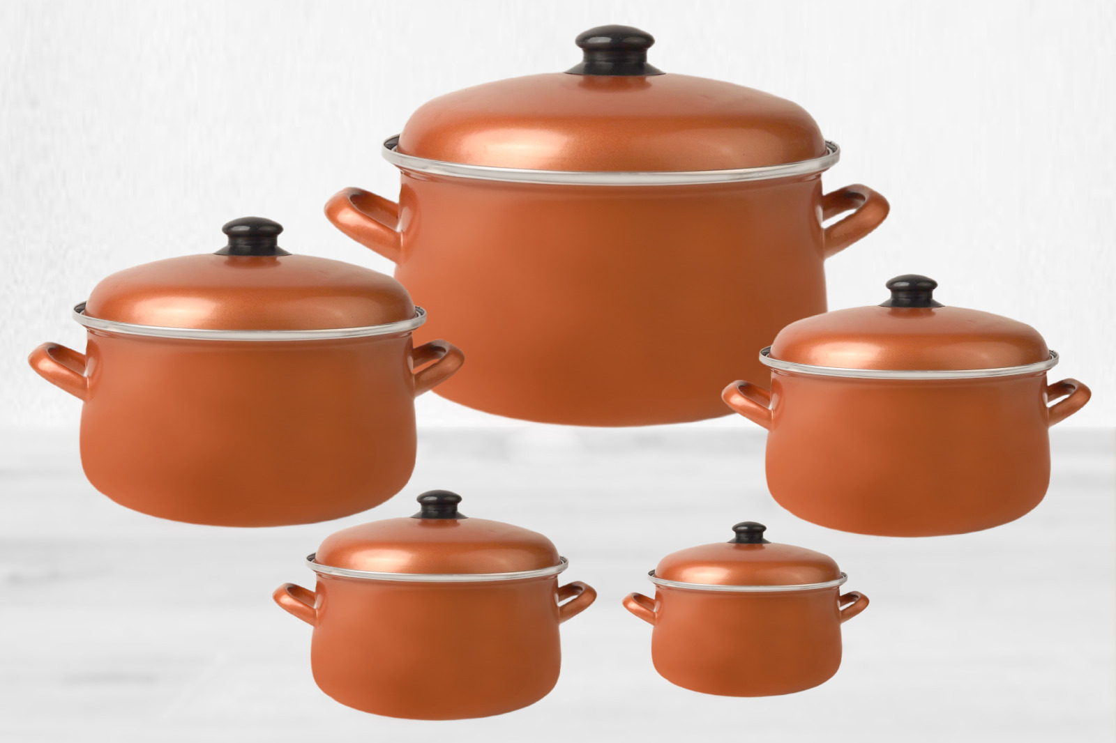 MINOVA Copper 10-Piece Enamel Cookware Set