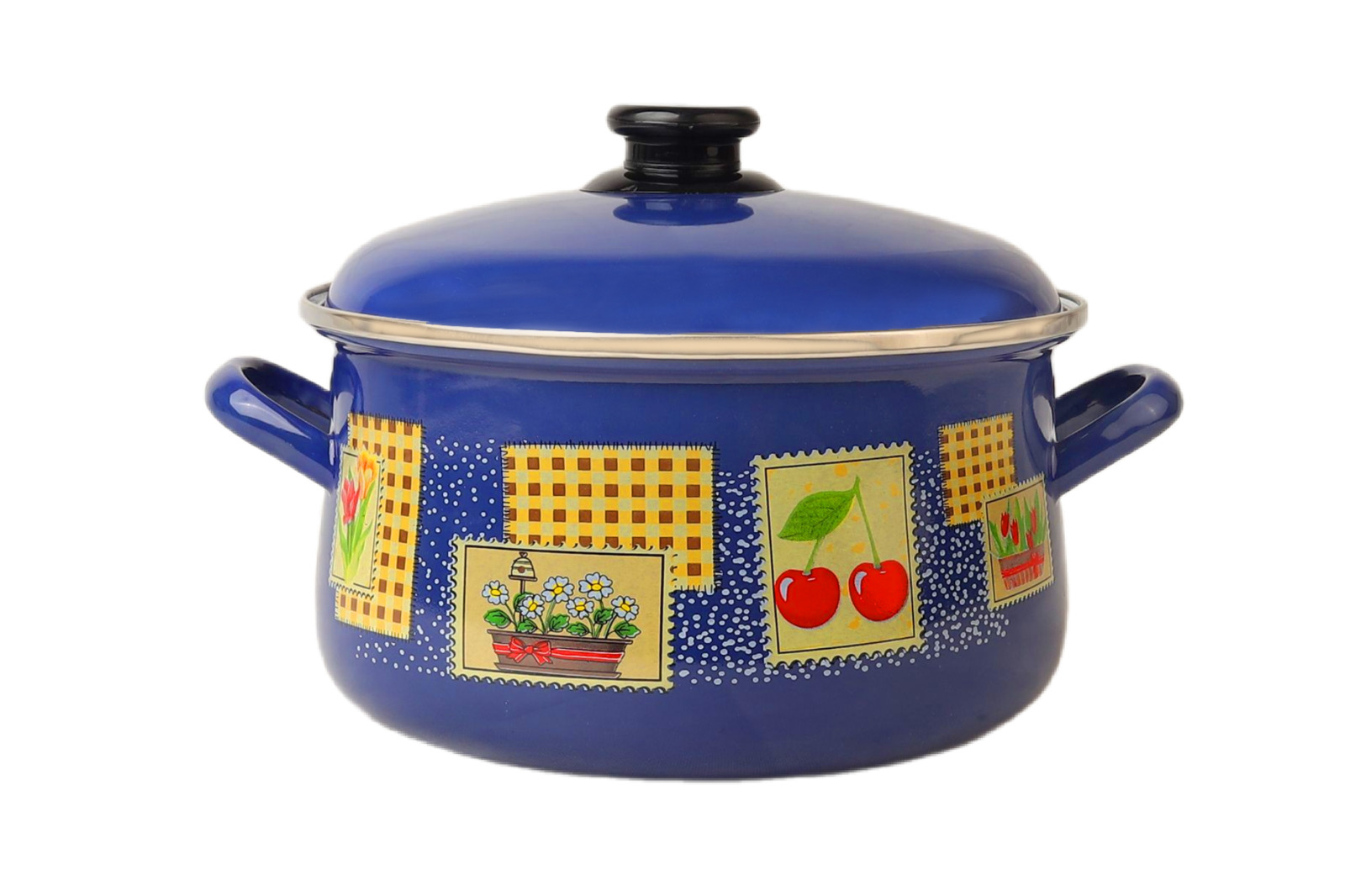 MINOVA "Heritage Tablo" Blue Enamel Pot (with Enamel Lid)