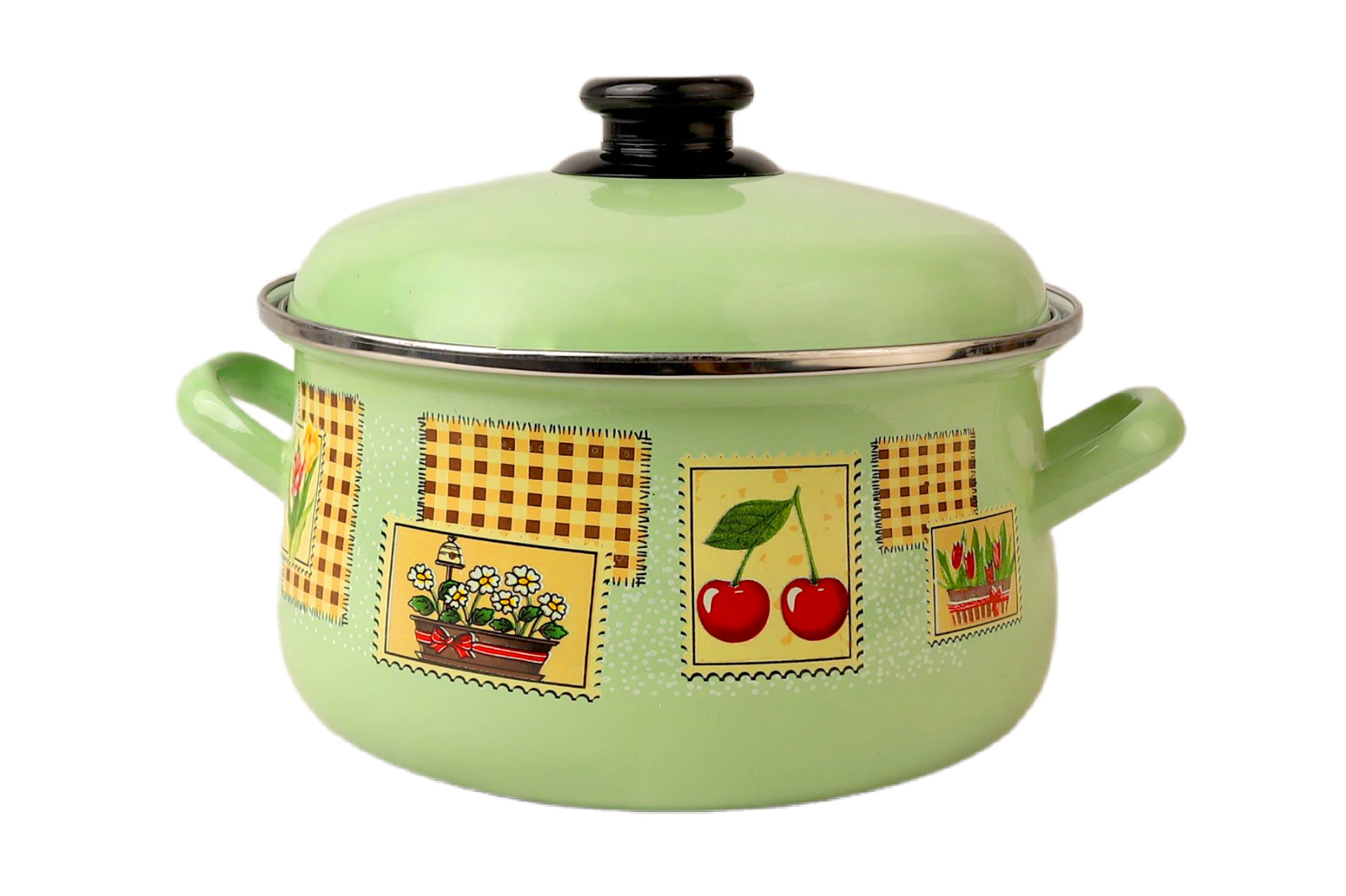 MINOVA "Heritage Tablo" Mint Green Enamel Pot (with Enamel Lid)
