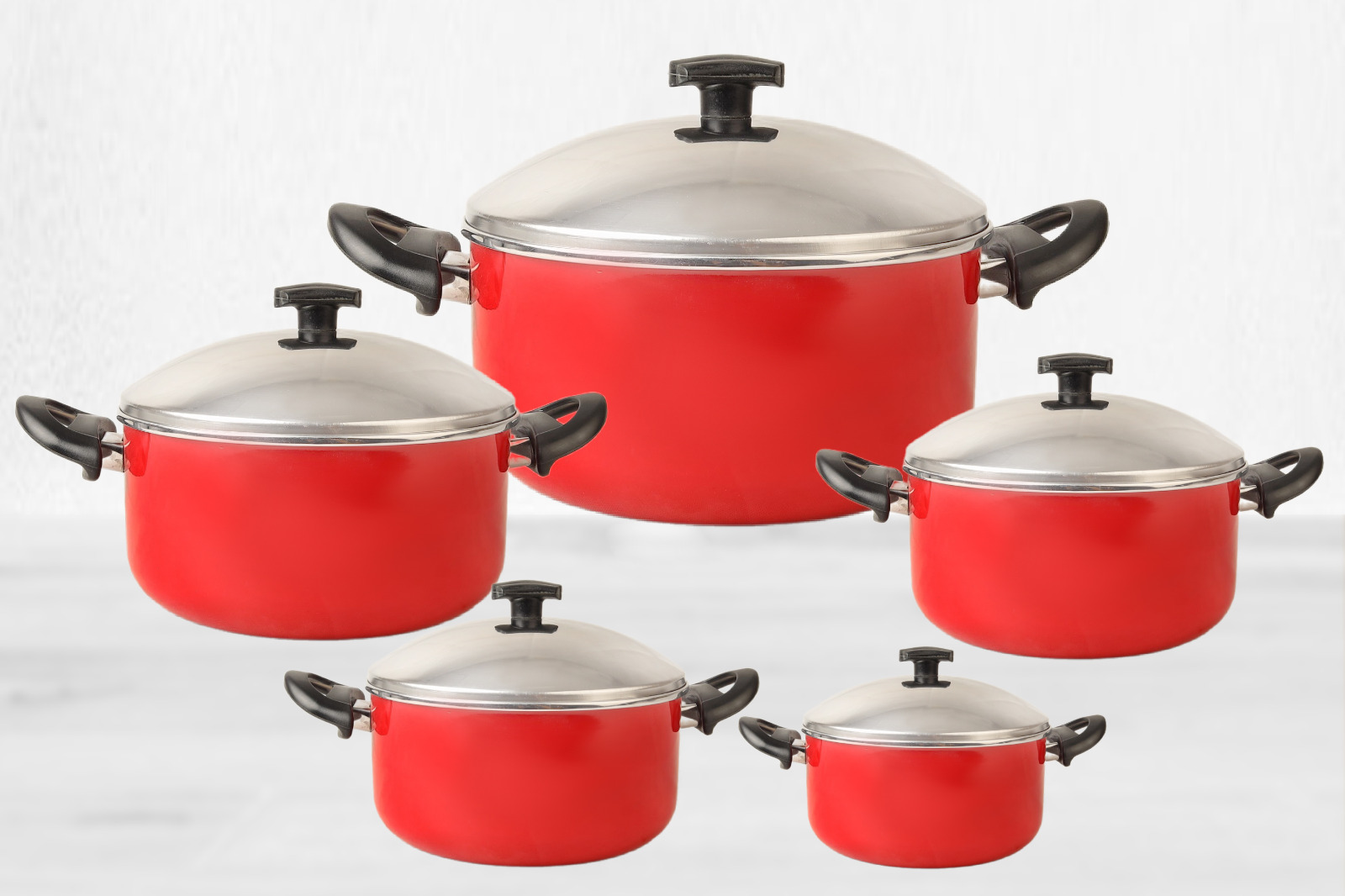 MINOVA Red 10-Piece Enamel Cookware Set